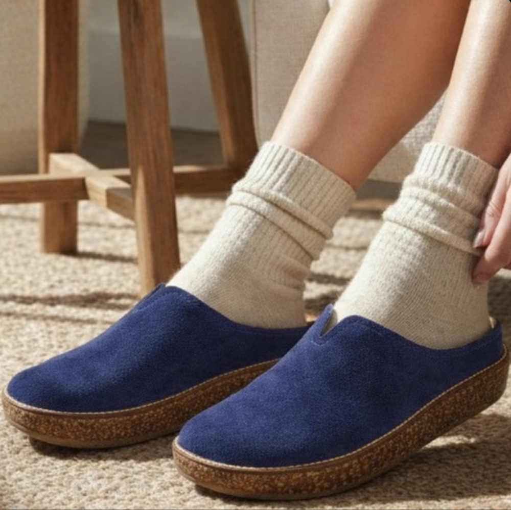 Lucky Brand Tamala Leather Clogs Blue Size 6.5